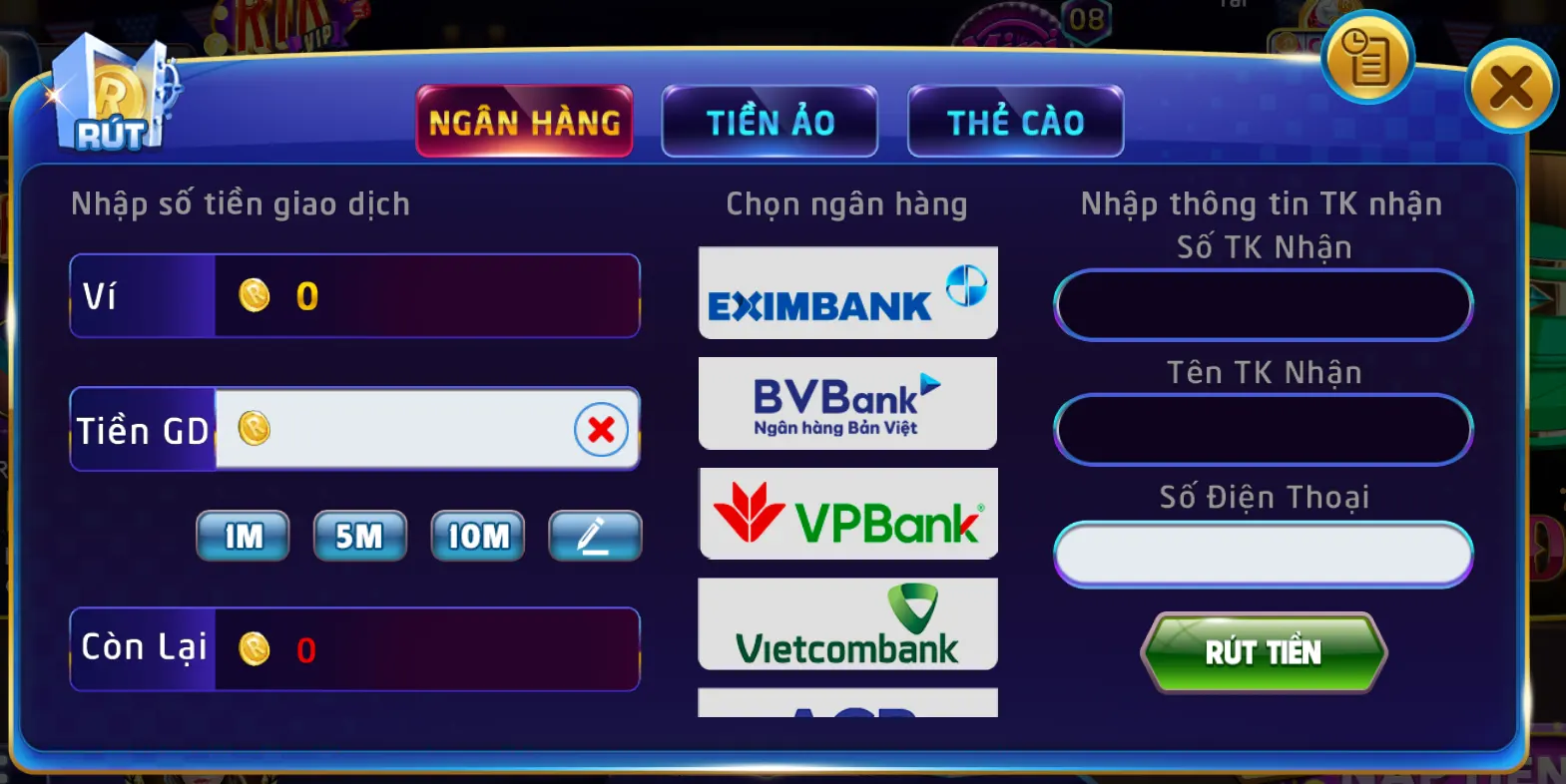 huong dan rut tien rikvip