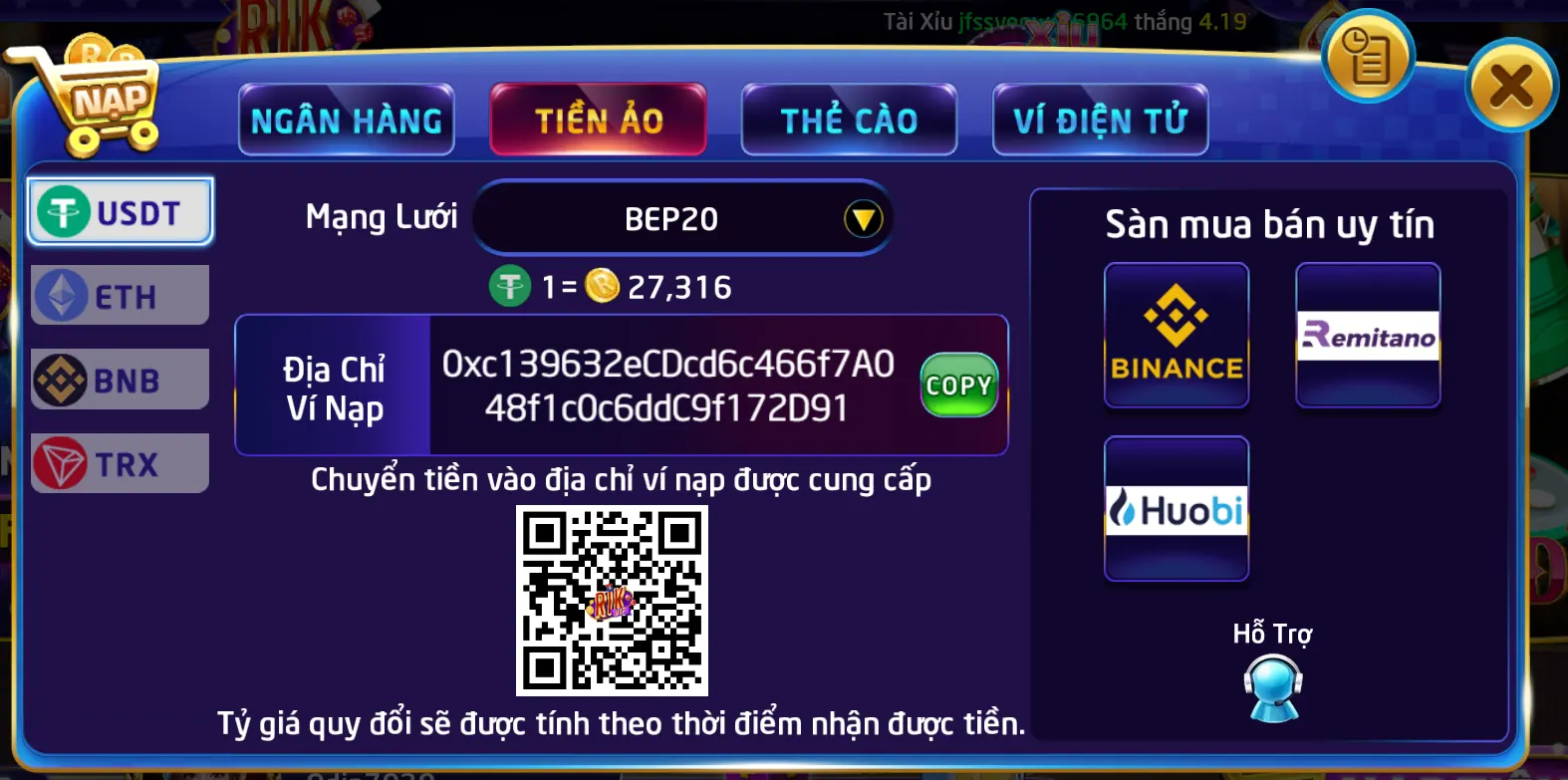 nap tien qua tien ao