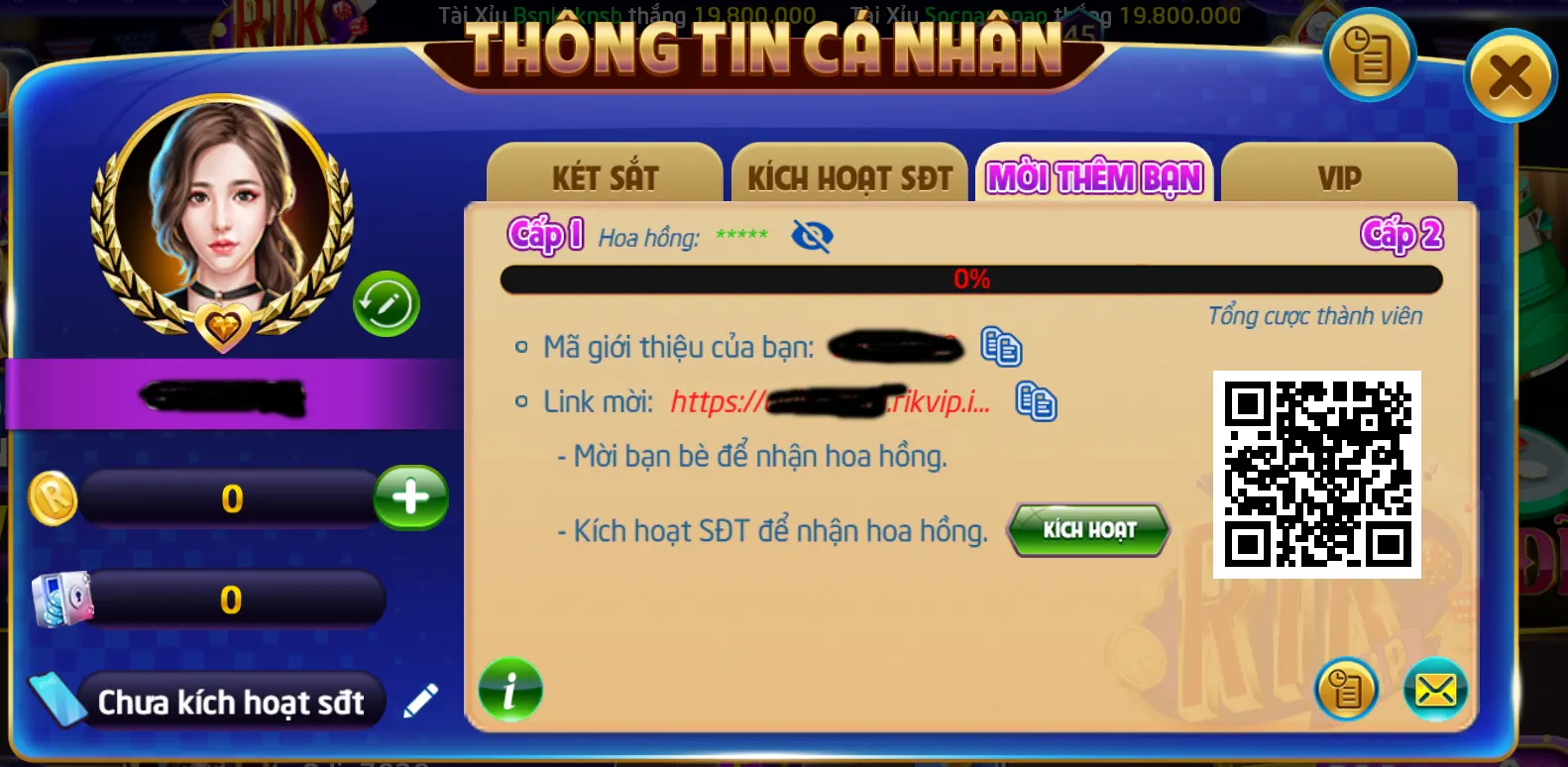 nap tien rikvip o tai khoan ca nhan