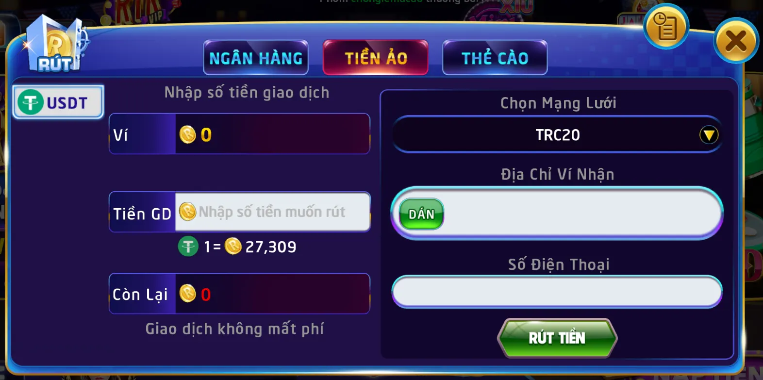 rut tien qua tien ao